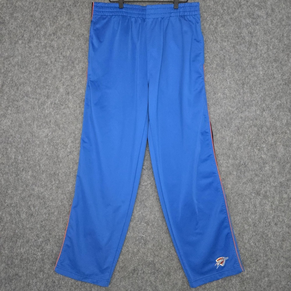 NBA Oklahoma City Thunder Pants Mens‎ L Blue Basketball Warm Up Track Pockets